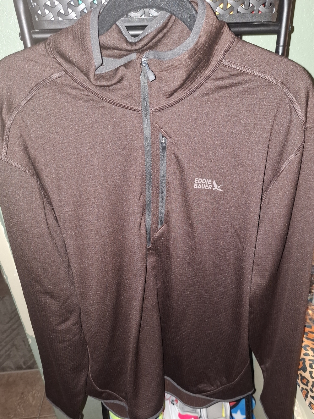 Eddie Bauer Brown Lightweight Half-Zip Shirt Jacket